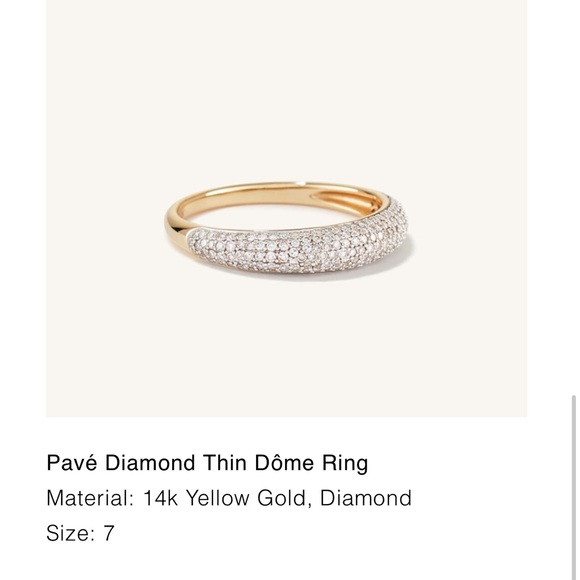 Mejuri Jewelry - Mejuri Pave Diamond Thin Gold Ring Size 7